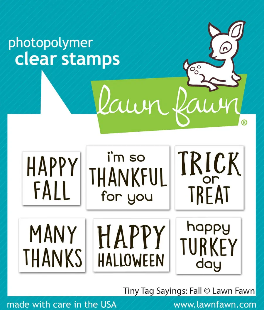 Lawn Fawn - Stamps - Tiny Tag Sayings: Fall - LF3862