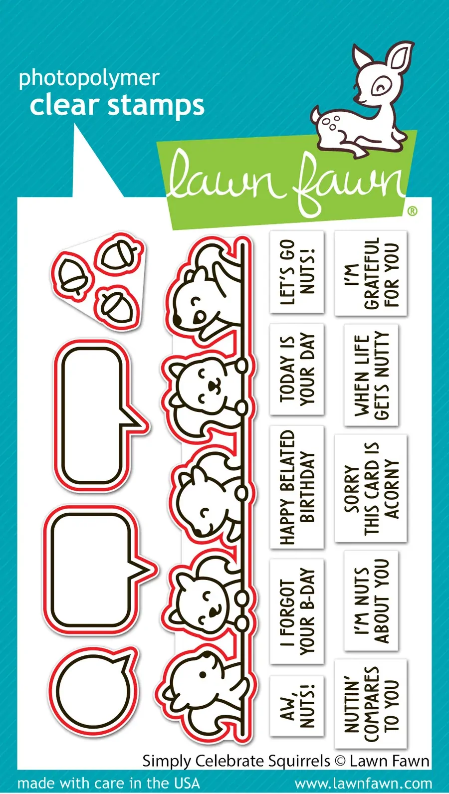 Lawn Fawn - Simply Celebrate Squirrels - Stamp and Die Bundle
