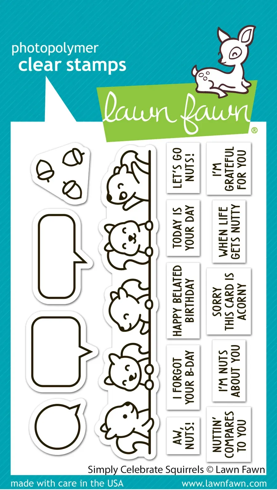 Lawn Fawn - Stamps - Simply Celebrate Squirrels - LF3881