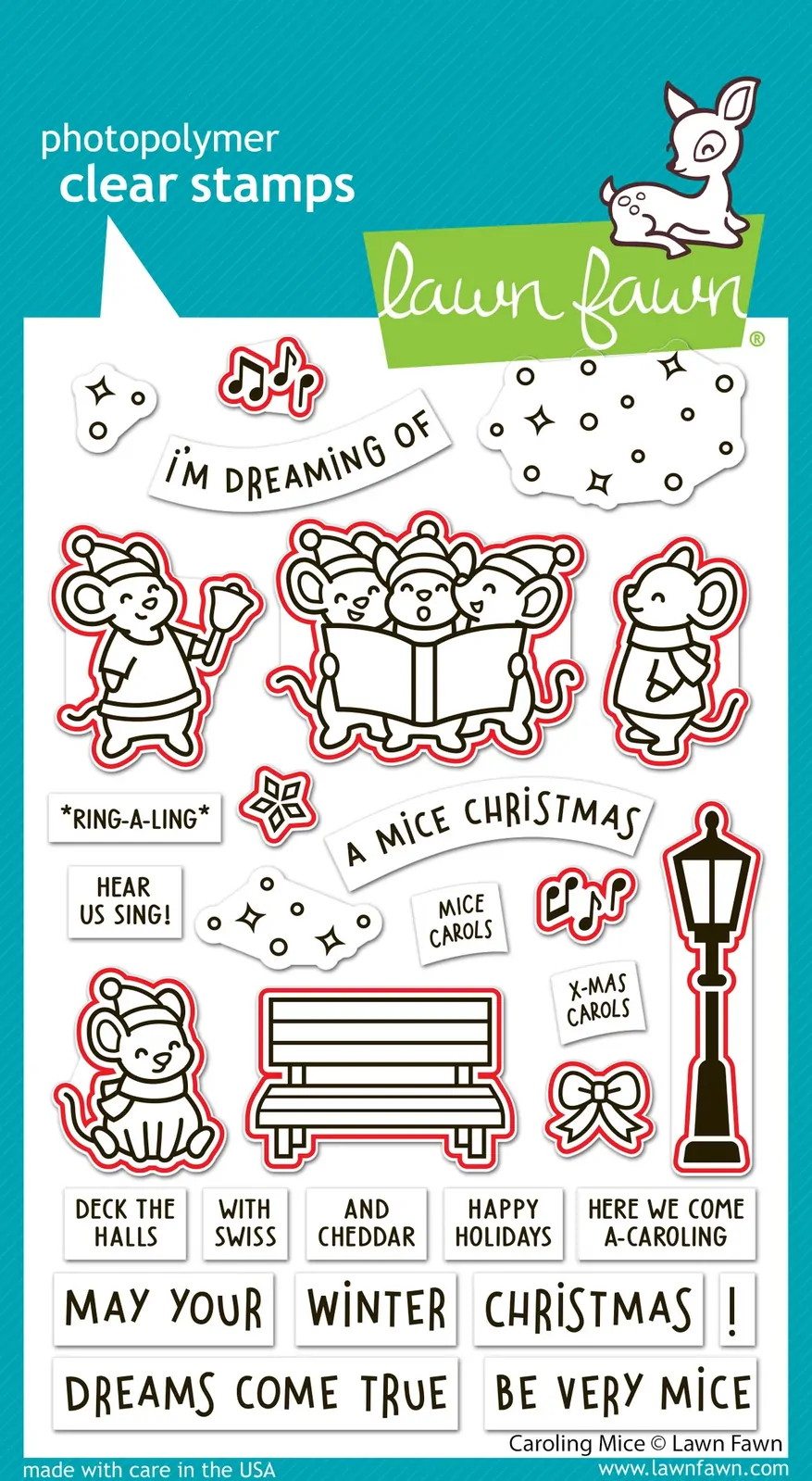 Lawn Fawn - Caroling Mice - Stamp and Die Bundle