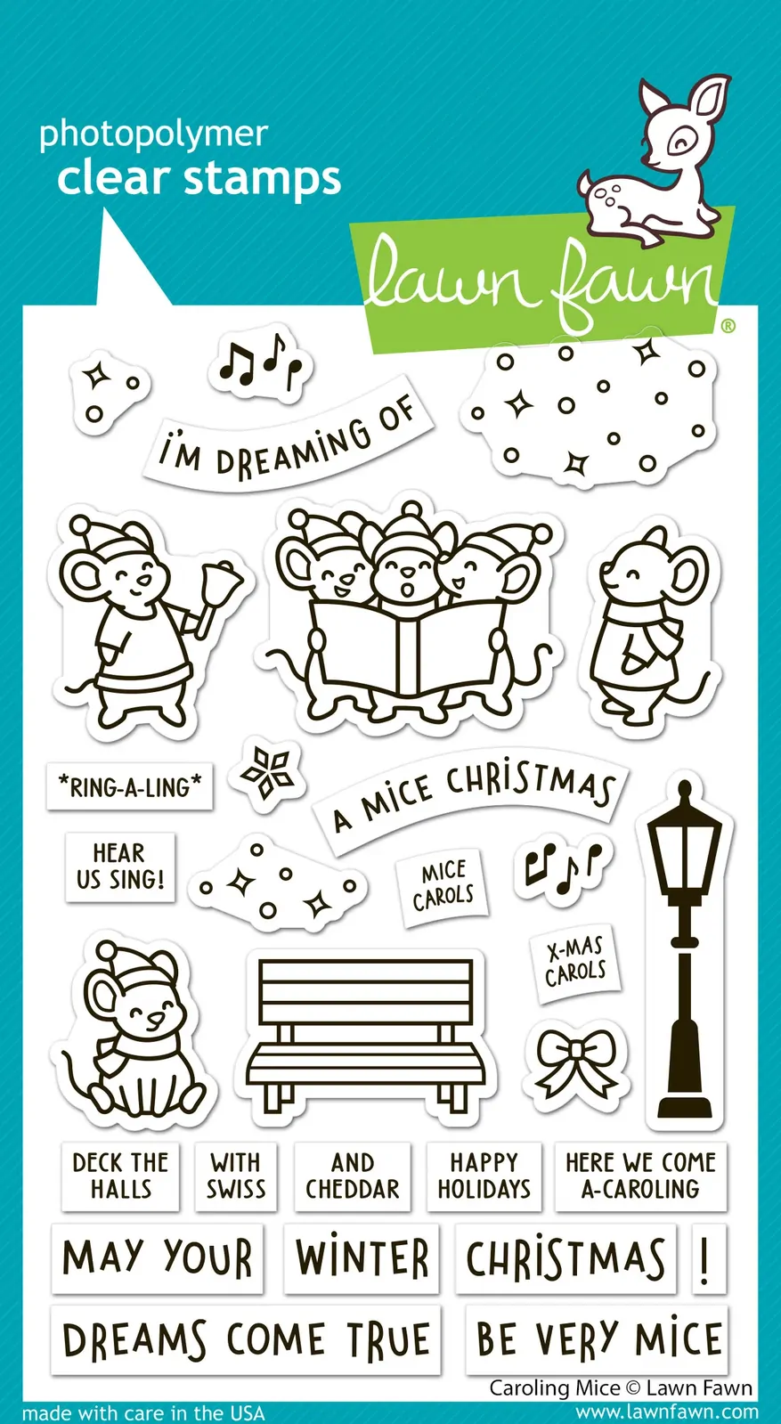 Lawn Fawn - Stamps - Caroling Mice - LF3893