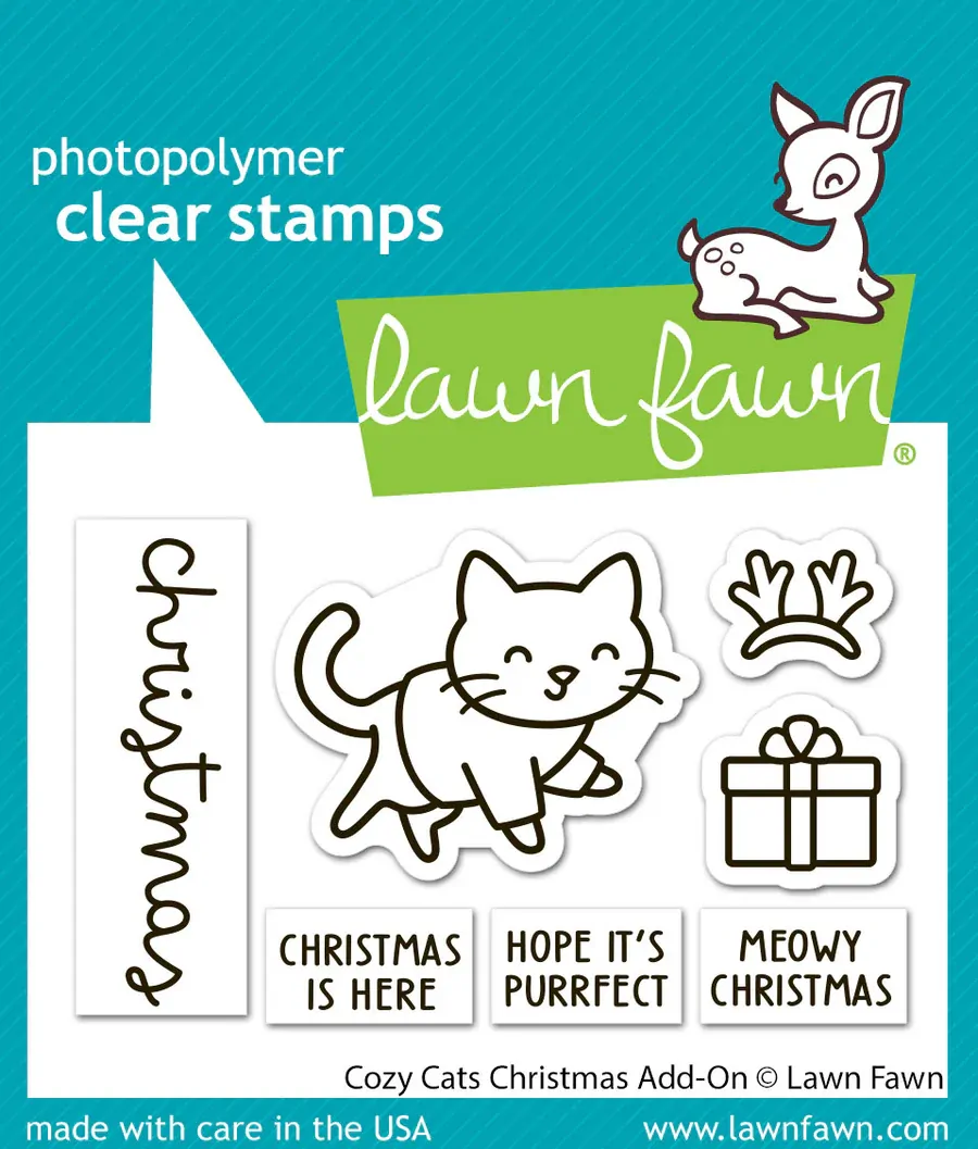 Lawn Fawn - Stamps - Cozy Cats Christmas Add-On - LF3899