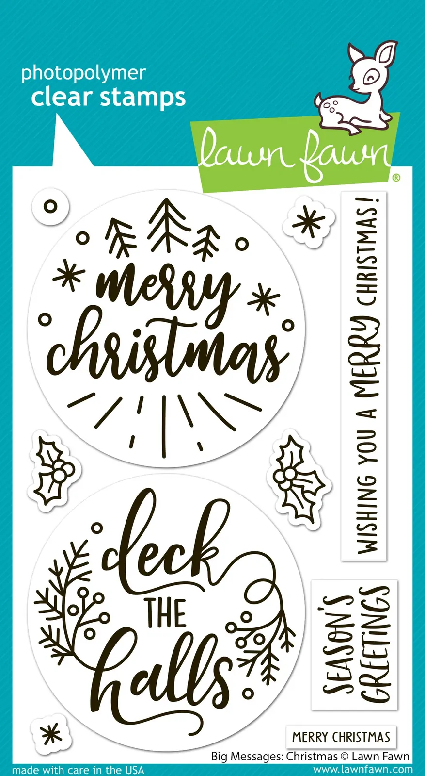 Lawn Fawn - Stamps - Big Messages: Christmas - LF3902