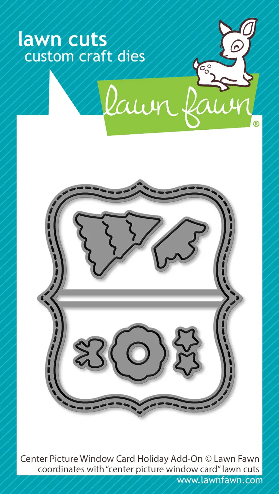 Lawn Fawn - Lawn Cuts - Center Picture WindowCard Holliday Add-On Dies - LF3918