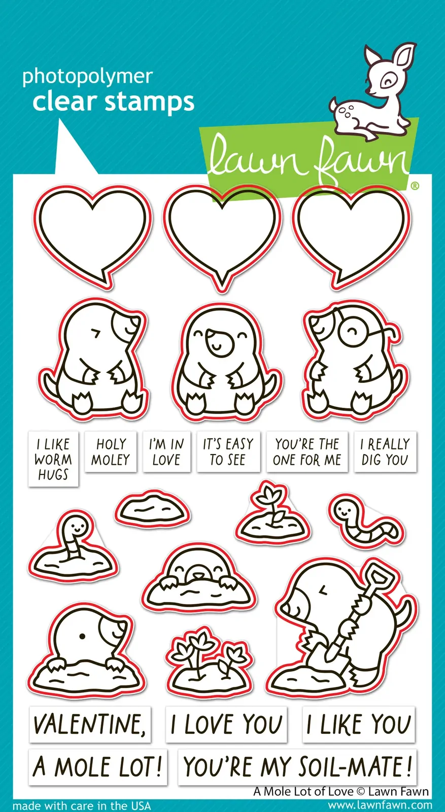 Lawn Fawn - A Mole Lot of Love - Stamp and Die Bundle