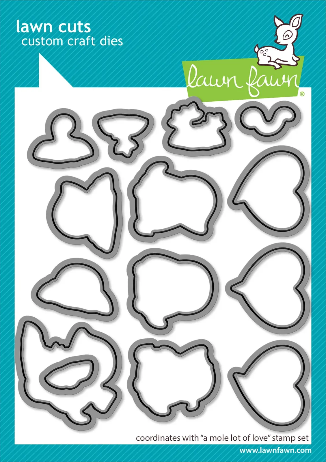 Lawn Fawn - Lawn Cuts - A Mole Lot of Love - LF3943