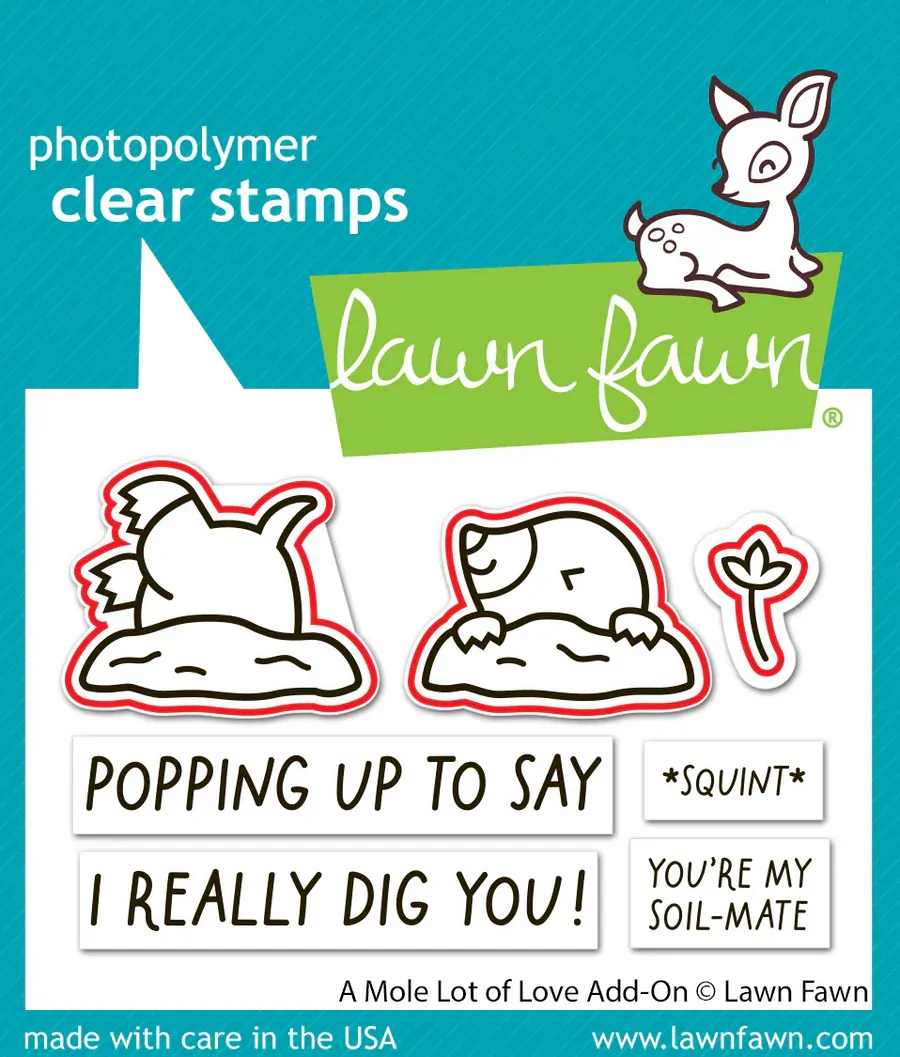 Lawn Fawn - A Mole Lot of Love Add-On - Stamp and Die Bundle
