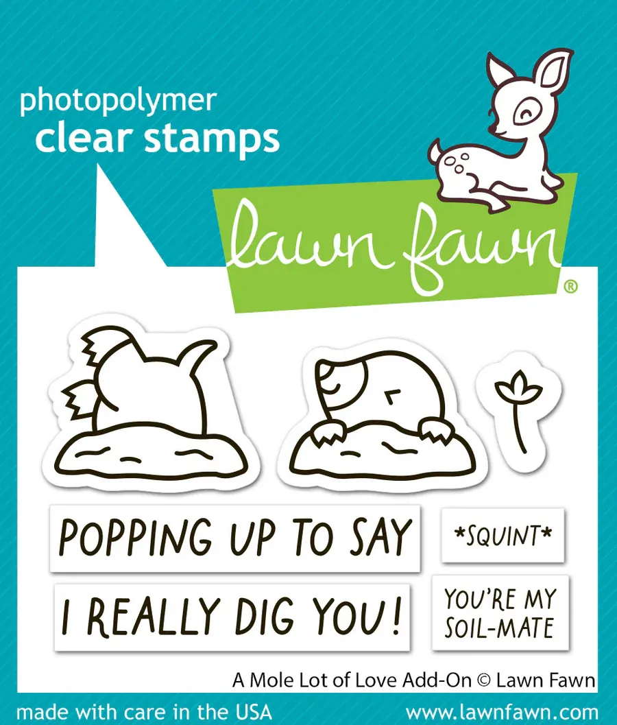 Lawn Fawn - Stamps - A Mole Lot of Love Add-On - LF3945