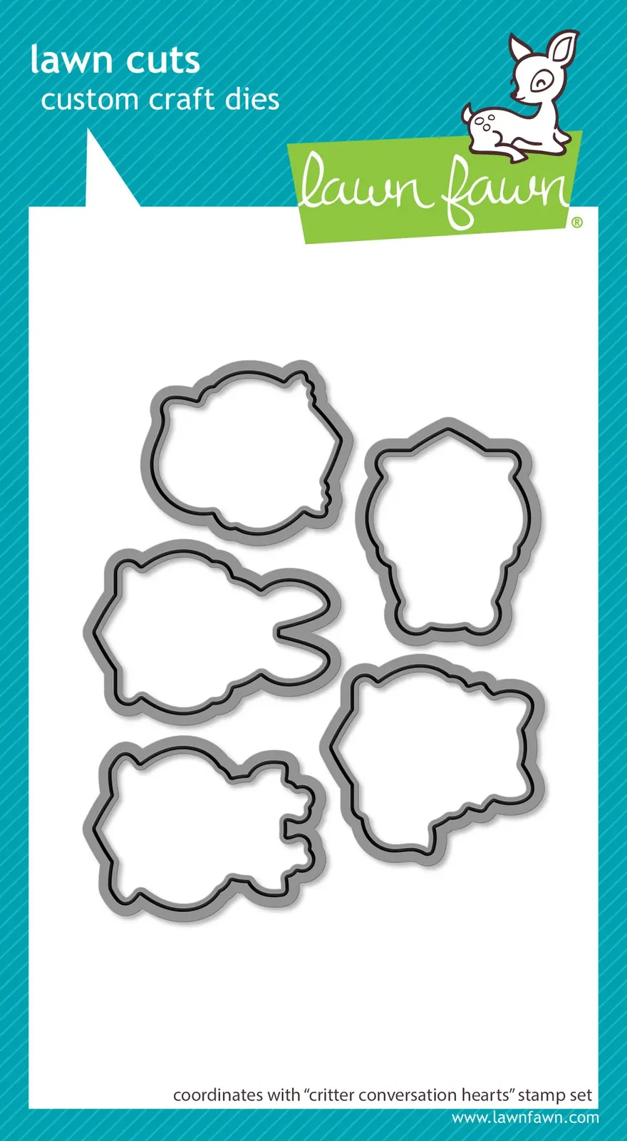 Lawn Fawn - Lawn Cuts - Critter Conversation Hearts - LF3946