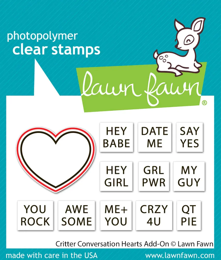 Lawn Fawn - Critter Conversation Hearts Add-On - Stamp and Die Bundle