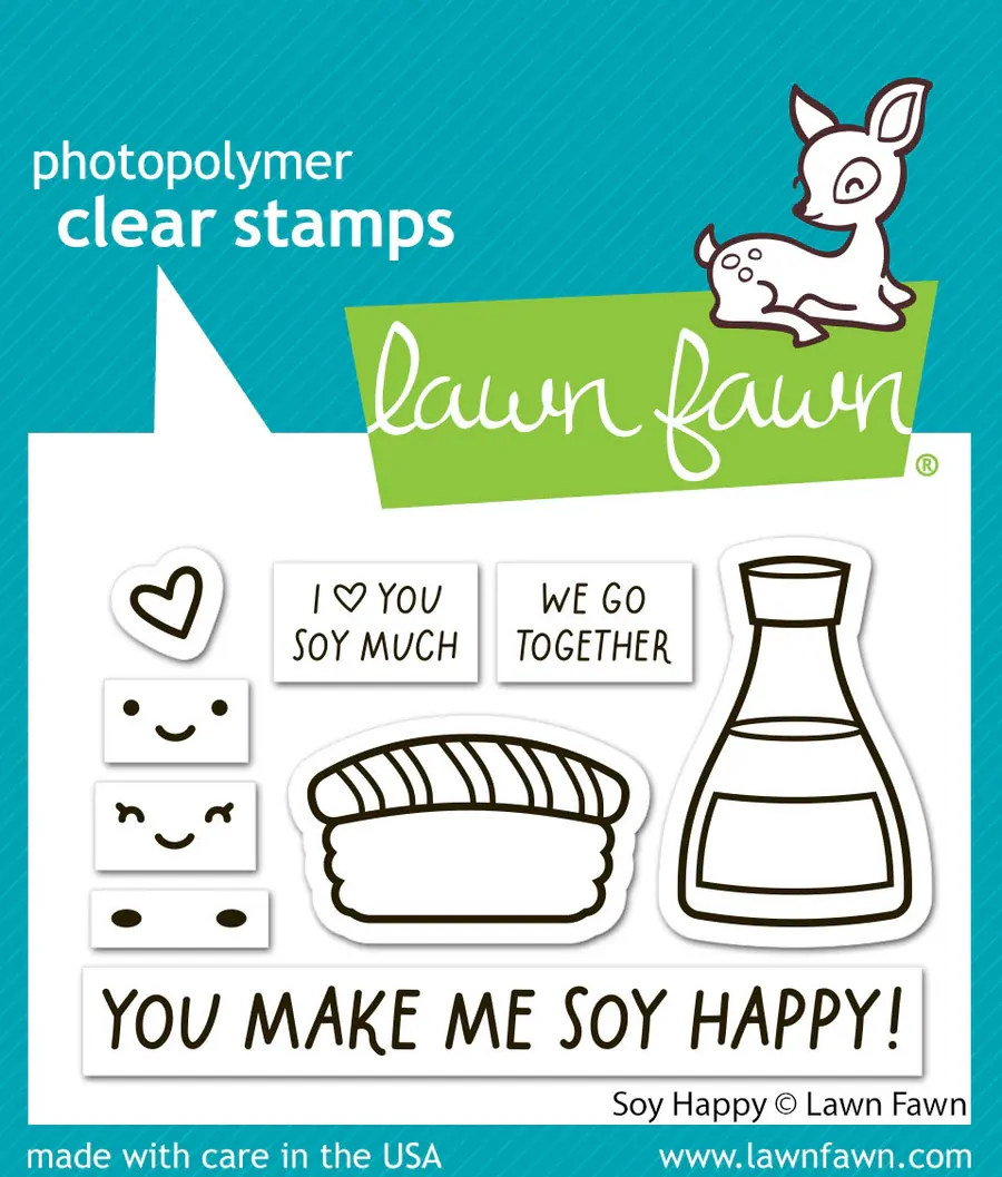 Lawn Fawn - Stamps - Soy Happy - LF3954