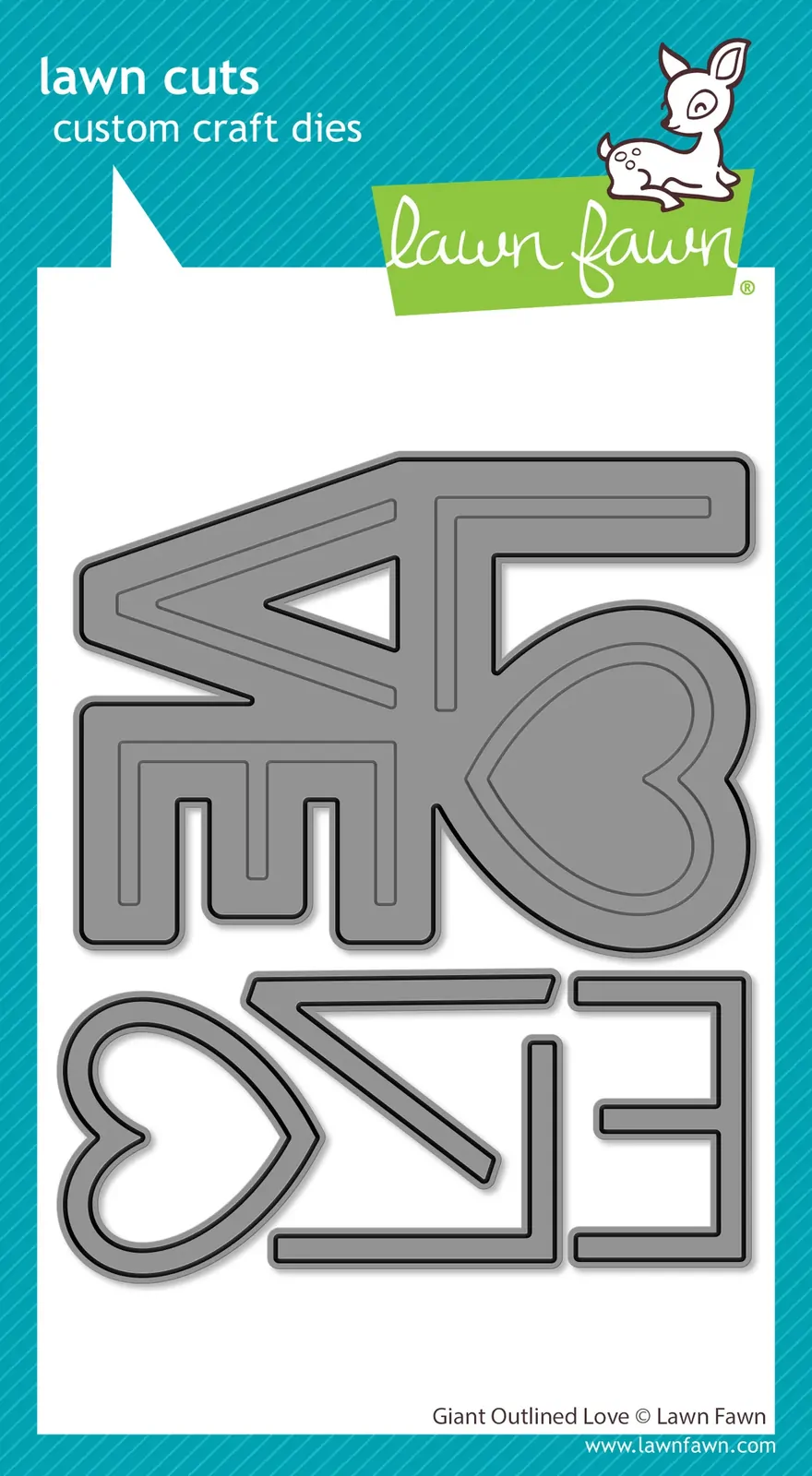 Lawn Fawn - Lawn Cuts - Giant Outlined Love - LF3960