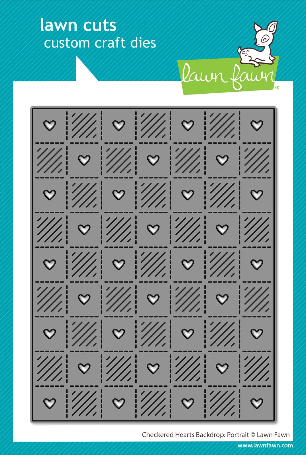 Lawn Fawn - Lawn Cuts - Checkered Hearts Backdrop: Portrait - LF3962