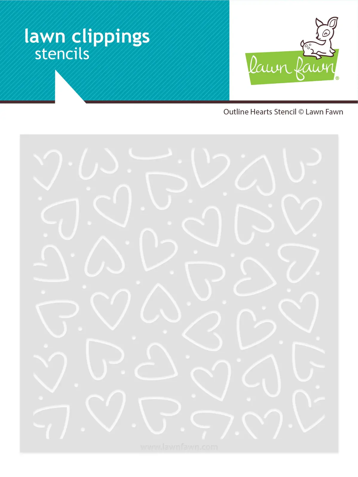 Lawn Lawn - Lawn Clippings - Outline Hearts Stencil - LF3966