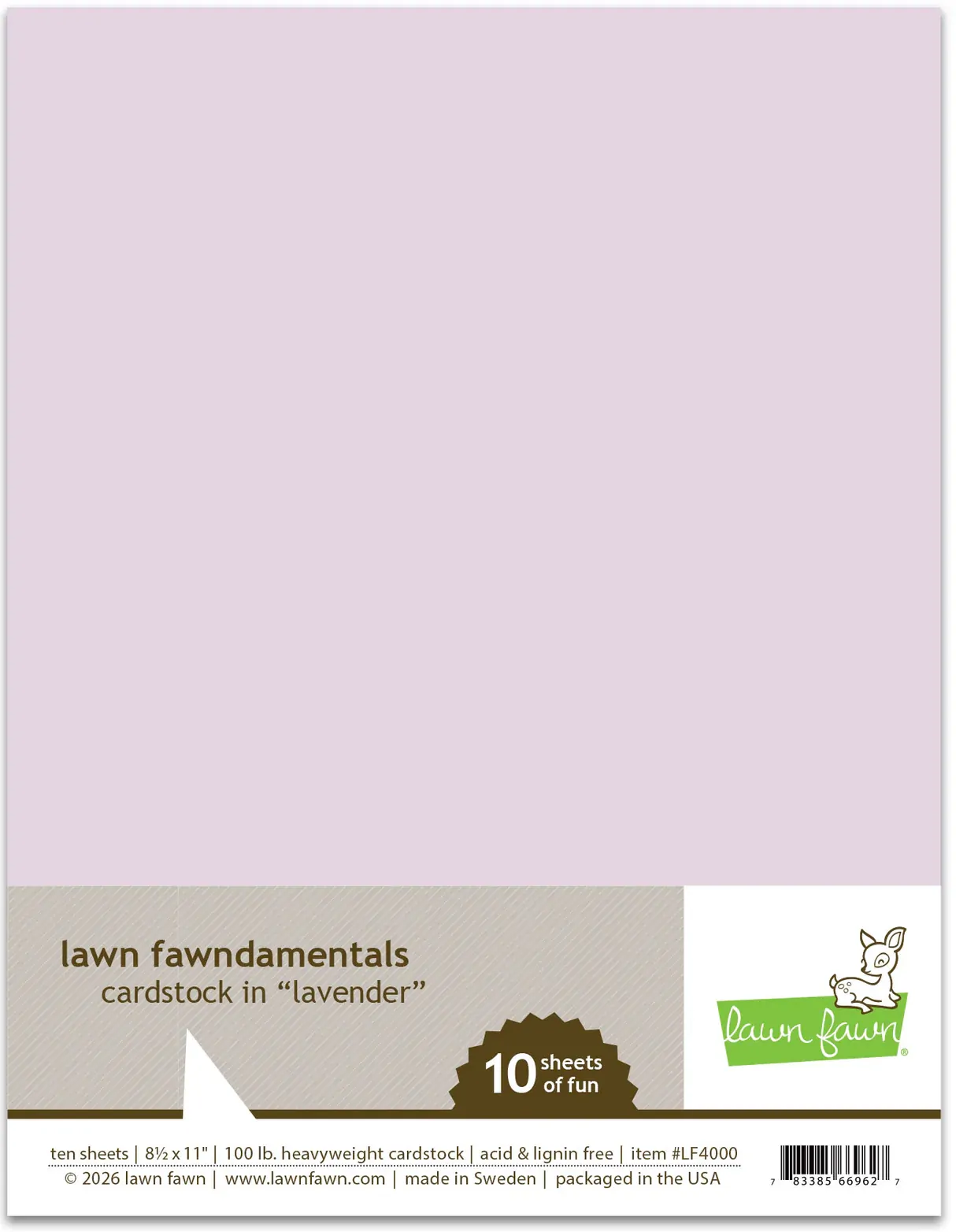Lawn Fawn - 8.5” x 11” Cardstock - Lavender - LF4000
