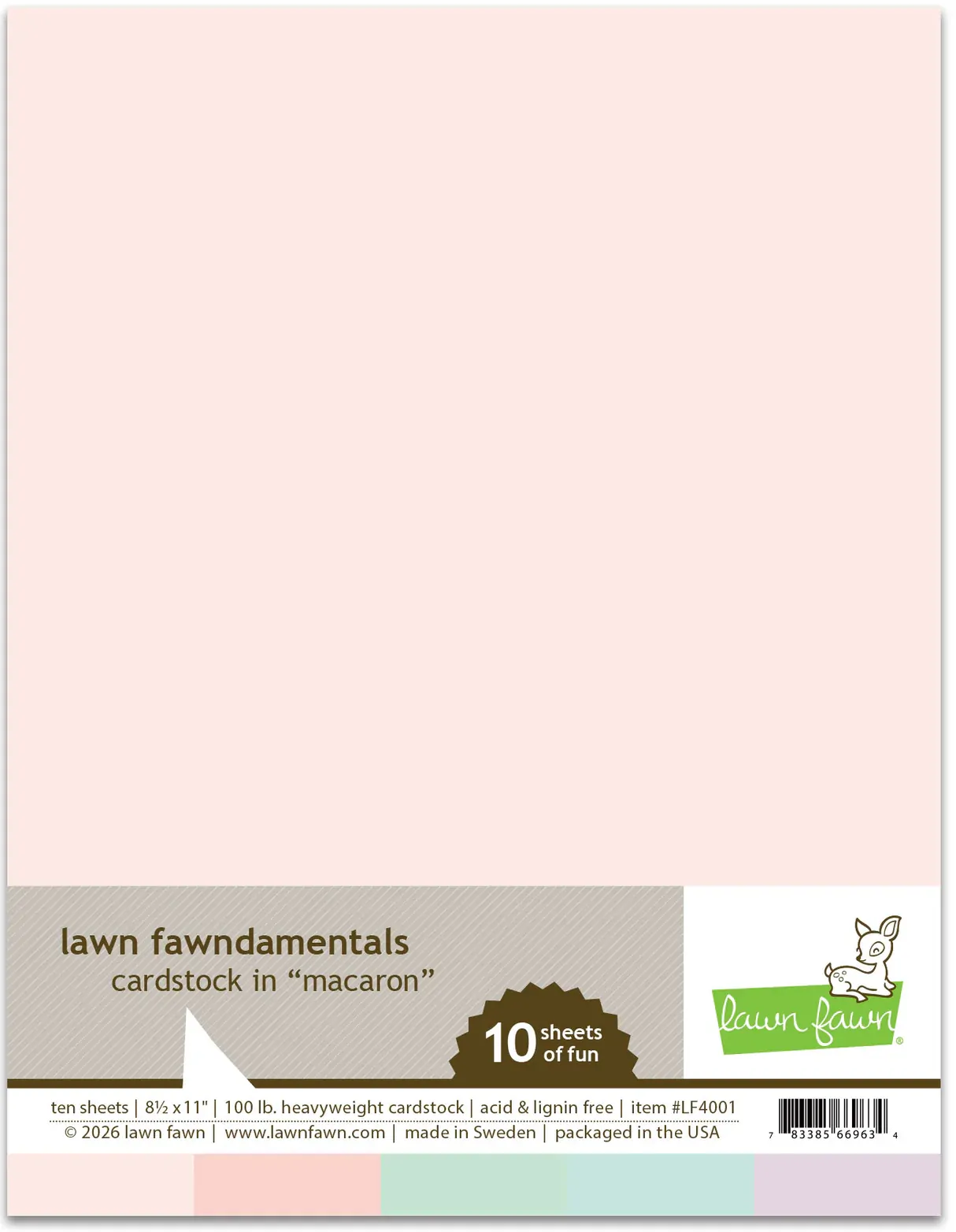 Lawn Fawn - 8.5” x 11” Cardstock - Macaron - LF4001