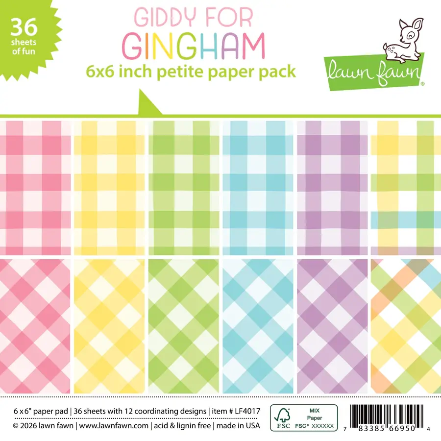 Lawn Fawn - Paper - Giddy For Gingham - Petite Paper Pack - LF4017