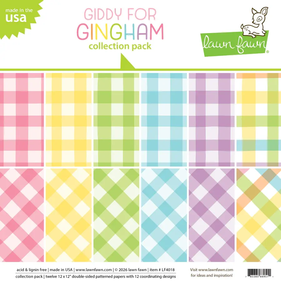 Lawn Fawn - Paper - Giddy For Gingham - Collection Pack - LF4010