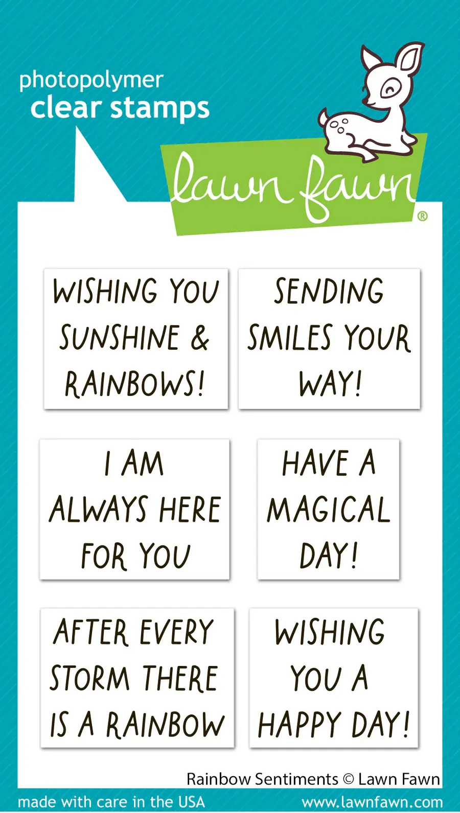 Lawn Fawn - Stamps - Rainbow Sentiments - LF4075