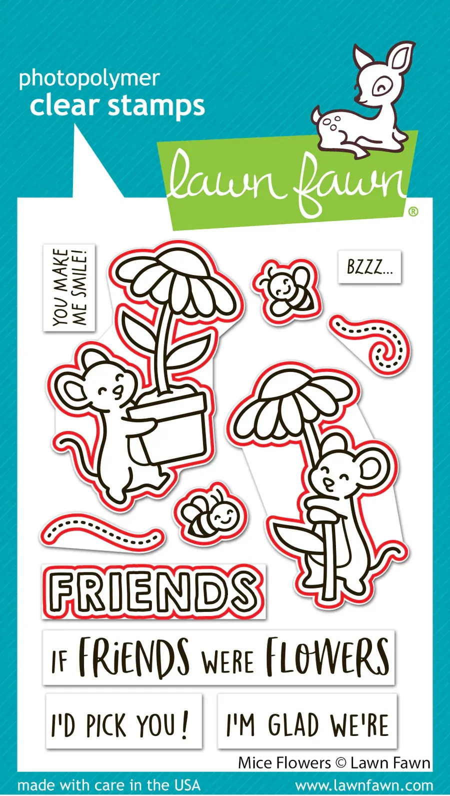 Lawn Fawn - Mice Flowers - Stamp and Die Bundle