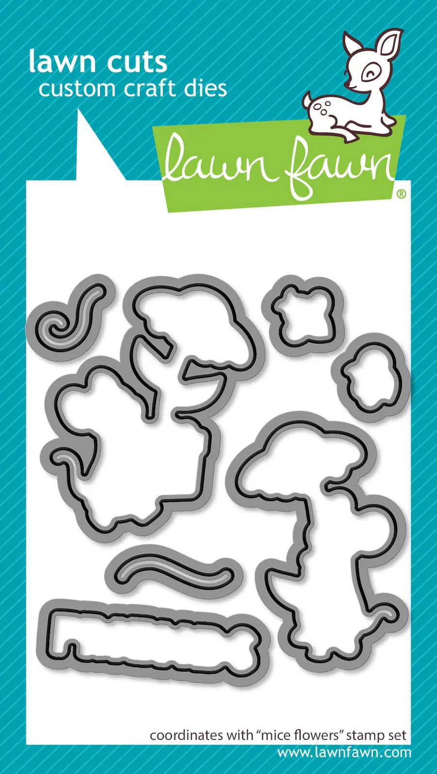 Lawn Fawn - Lawn Cuts - Mice Flowers - LF4077