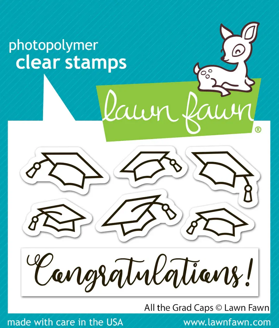 Lawn Fawn - Stamps - All the Grad Caps - LF4079