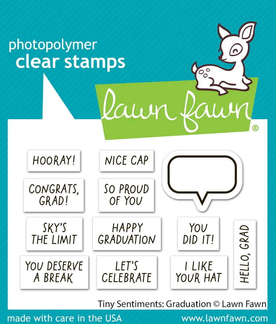 Lawn Fawn - Stamps - Tiny Sentiments: Graduation - LF4082