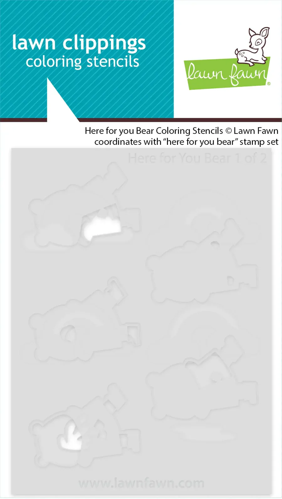 Lawn Lawn - Lawn Clippings - Here For You Bear Colouring Stencils - LF4102