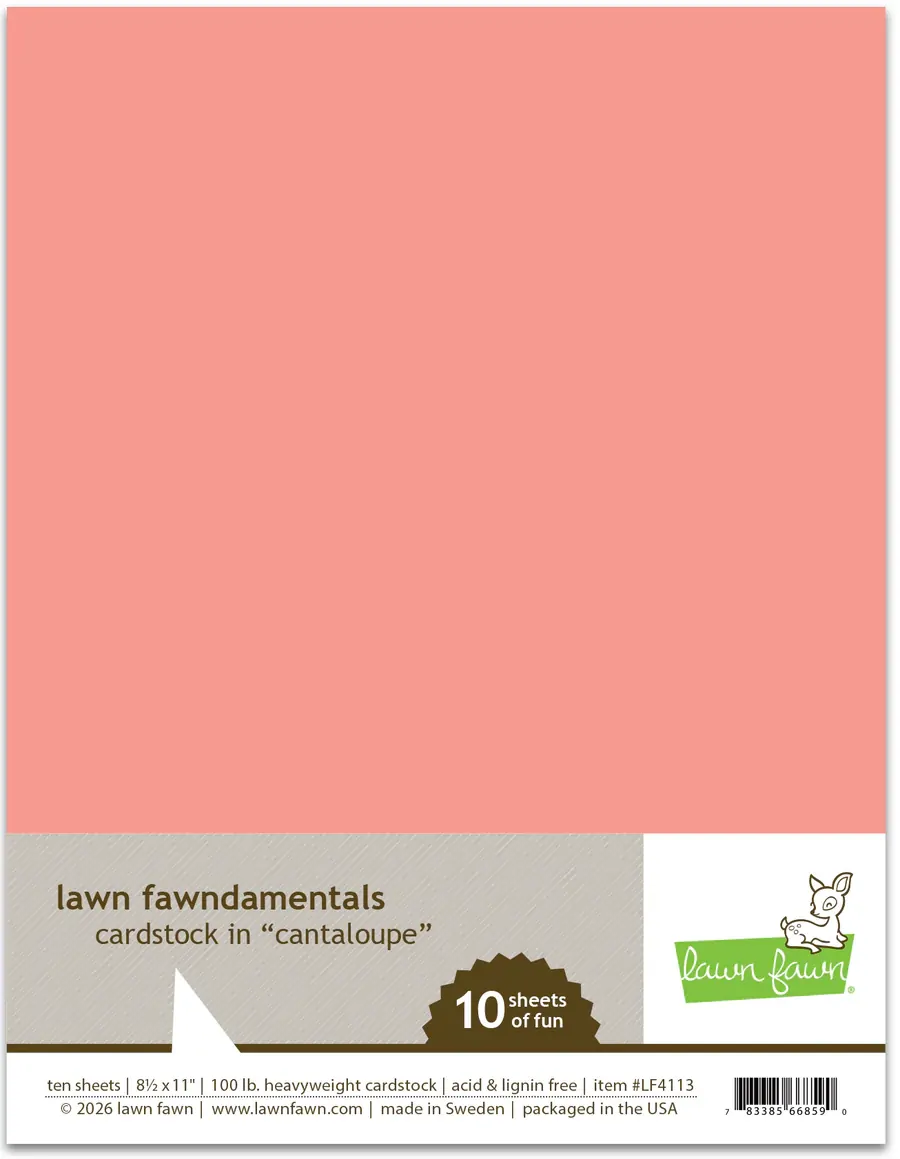Lawn Fawn - 8.5” x 11” Cardstock - Cantaloupe - LF4113