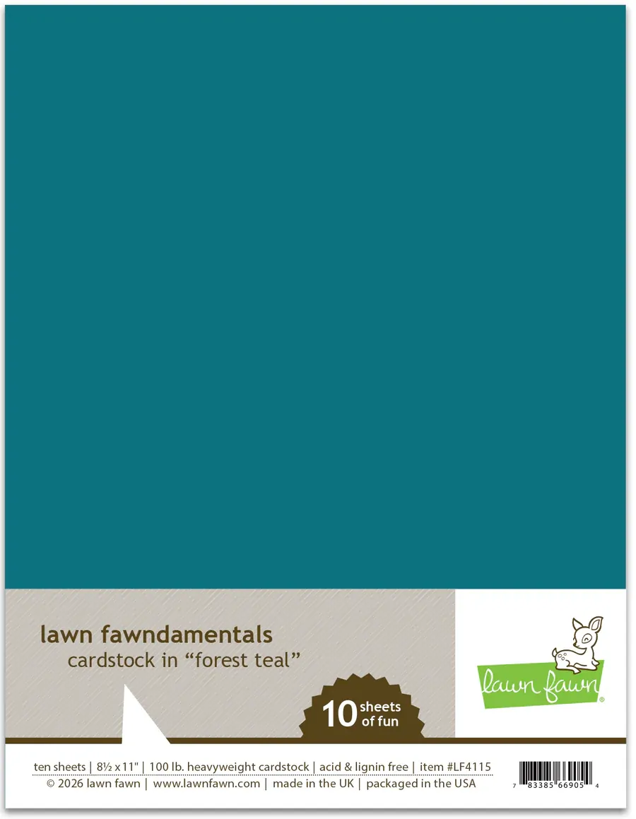 Lawn Fawn - 8.5” x 11” Cardstock - Forest Teal - LF4115