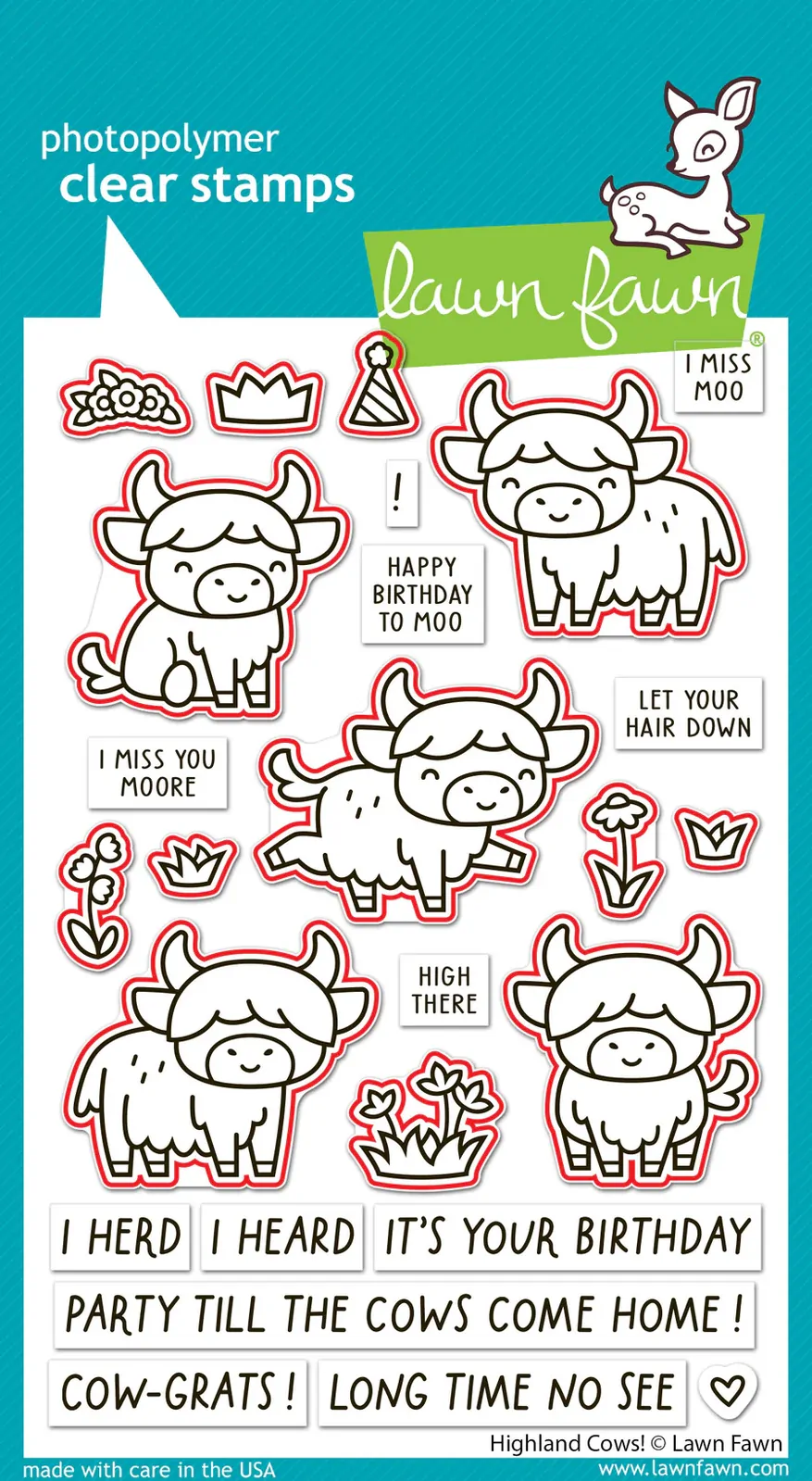 Lawn Fawn - Highland Cows! - Stamp and Die Bundle
