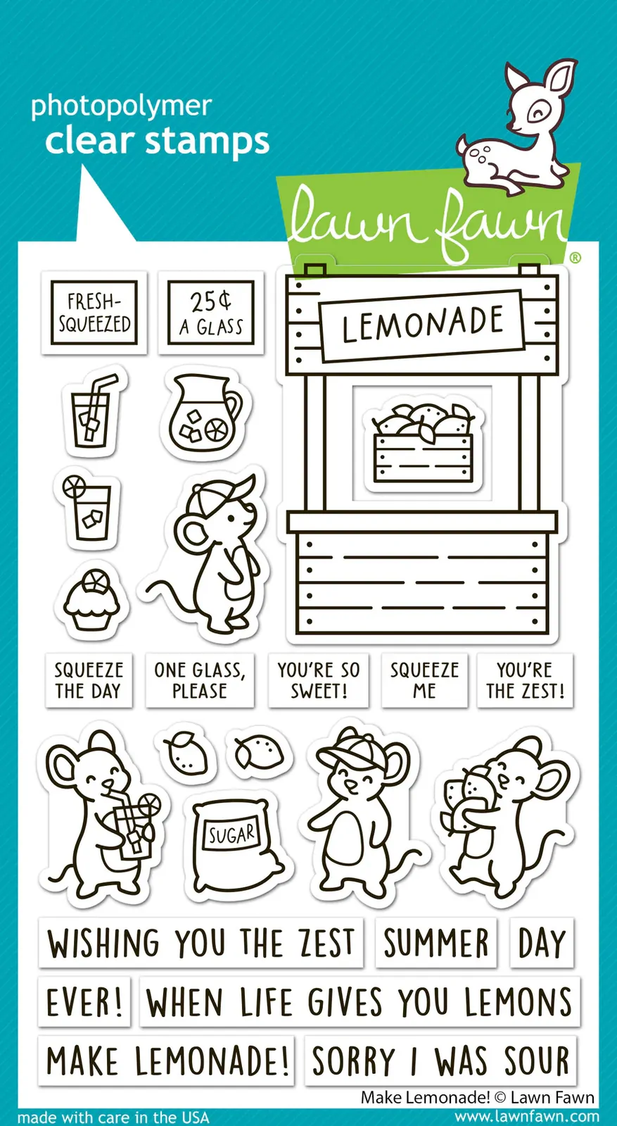 Lawn Fawn - Stamps - Make Lemonade! - LF4122