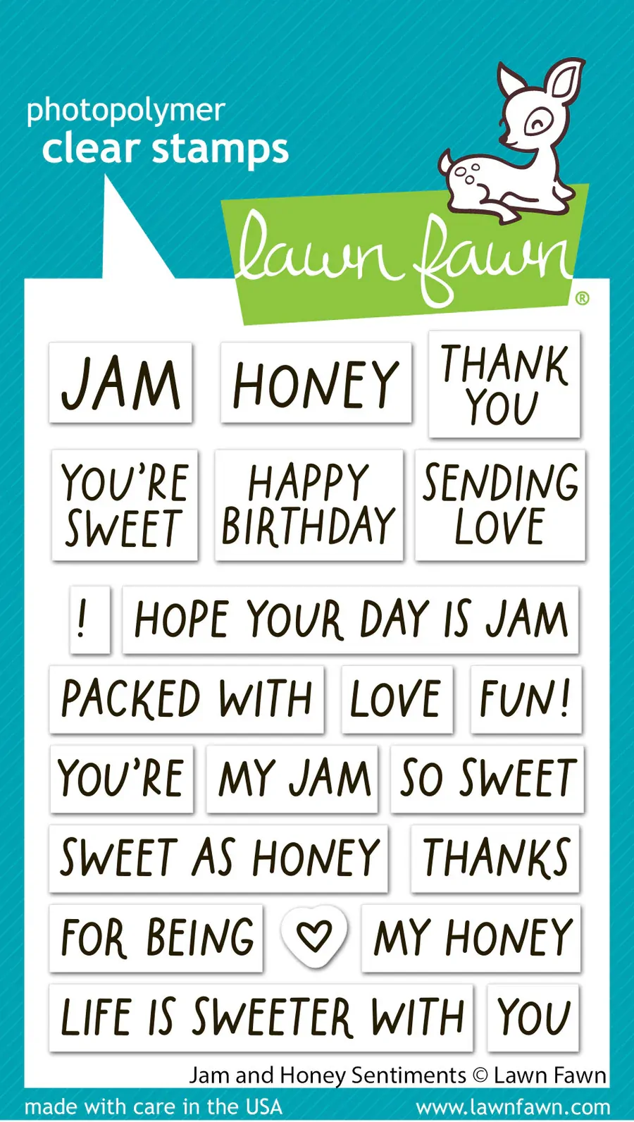 Lawn Fawn - Stamps - Henry's Build-A-Sentiment: Jam and Honey Sentiments - LF4129