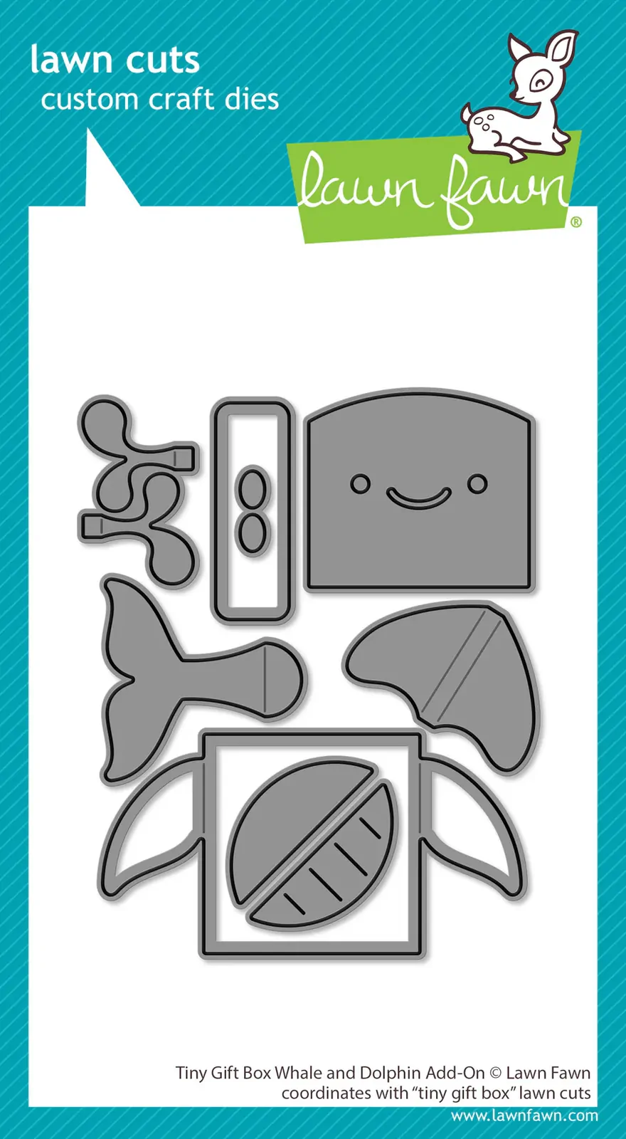 Lawn Fawn - Lawn Cuts - Tiny Gift Box Whale and Dolphin Add-On Dies - LF4137