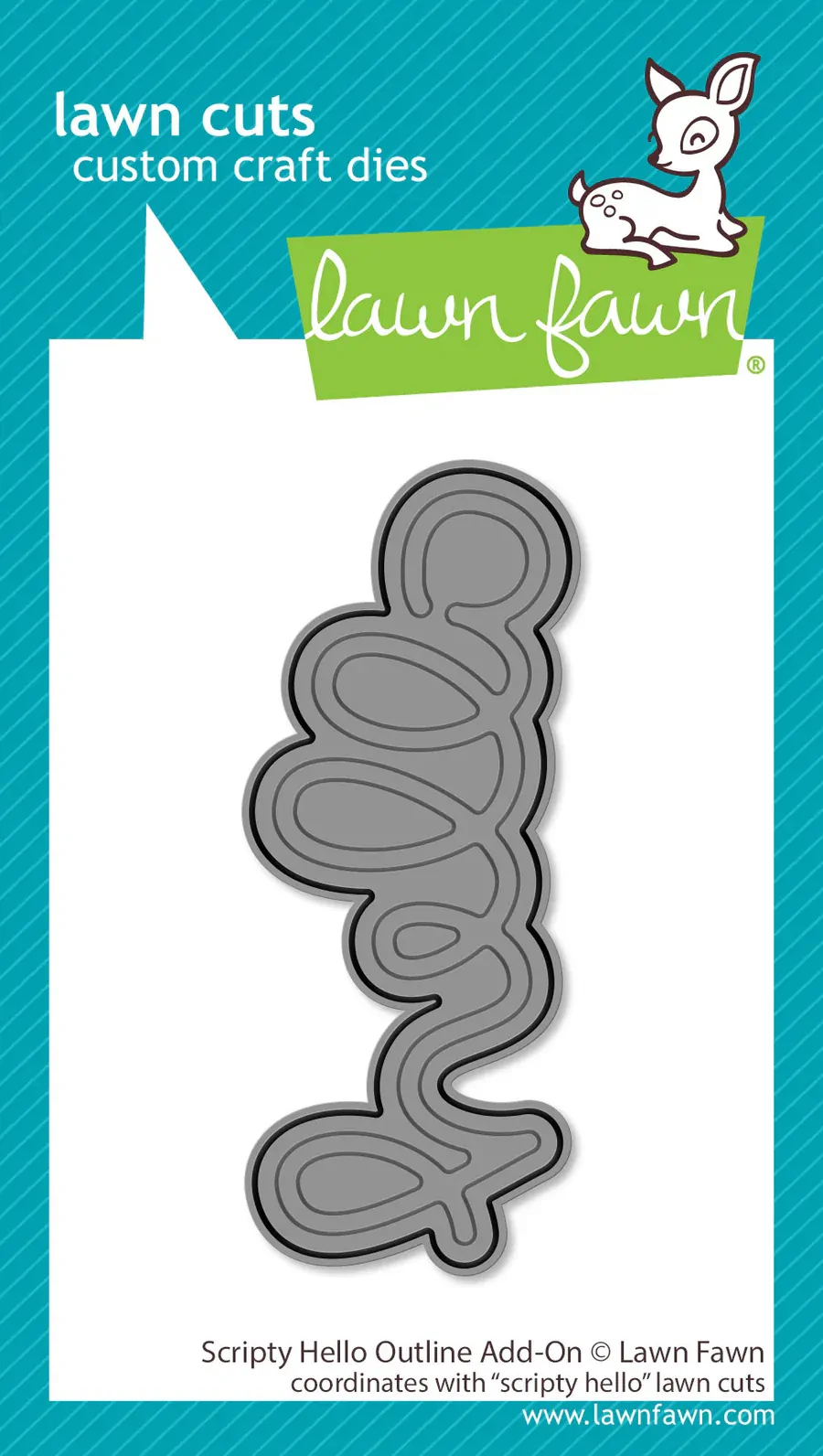 Lawn Fawn - Lawn Cuts - Scripty Hello Die Outline Add-On Dies - LF4141