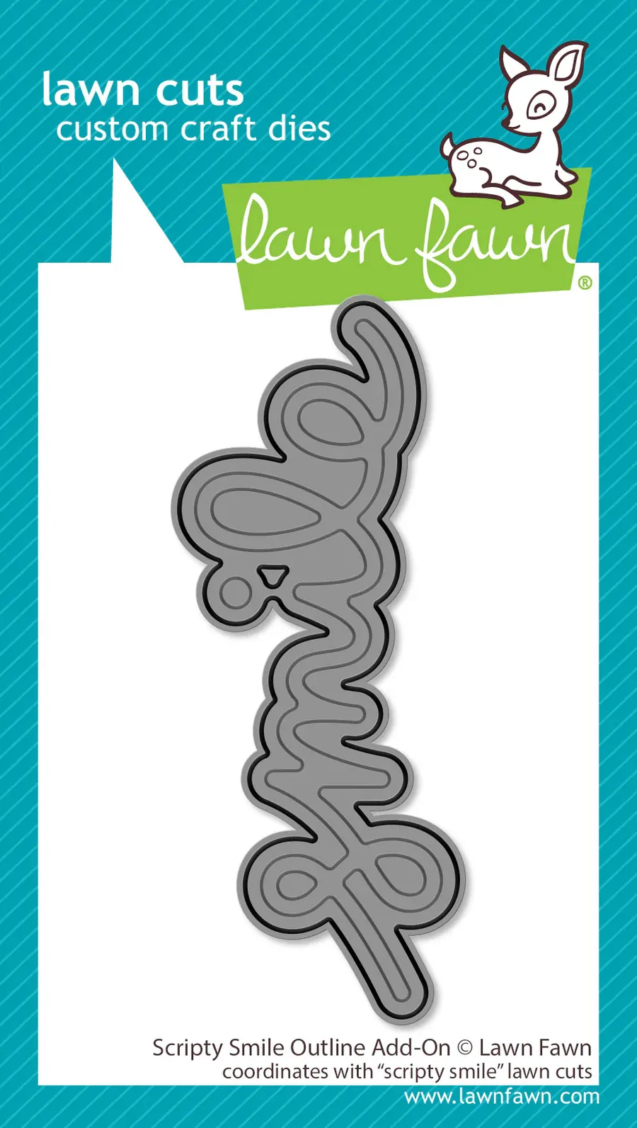 Lawn Fawn - Lawn Cuts - Scripty Smile Outline Add-On Dies - LF4142