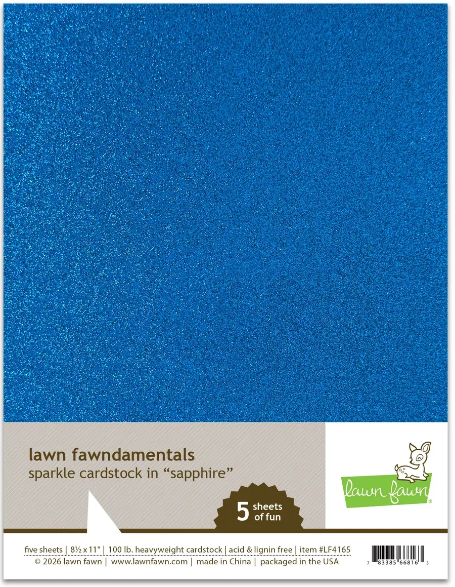 Lawn Fawn - 8.5” x 11” Sparkle Cardstock - Sapphire - LF4165