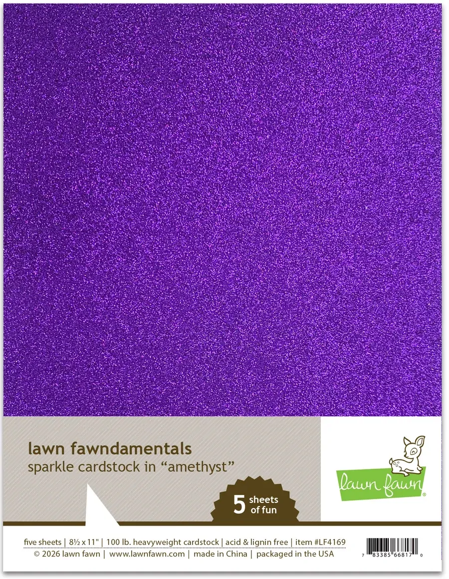Lawn Fawn - 8.5” x 11” Sparkle Cardstock - Amethyst - LF4169