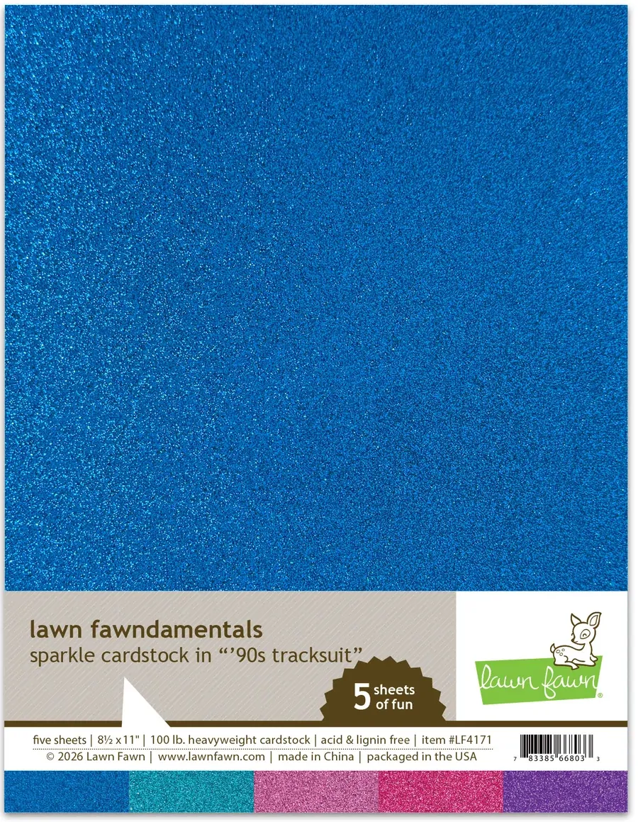 Lawn Fawn - 8.5” x 11” Sparkle Cardstock - '90s Tracksuit - LF4171