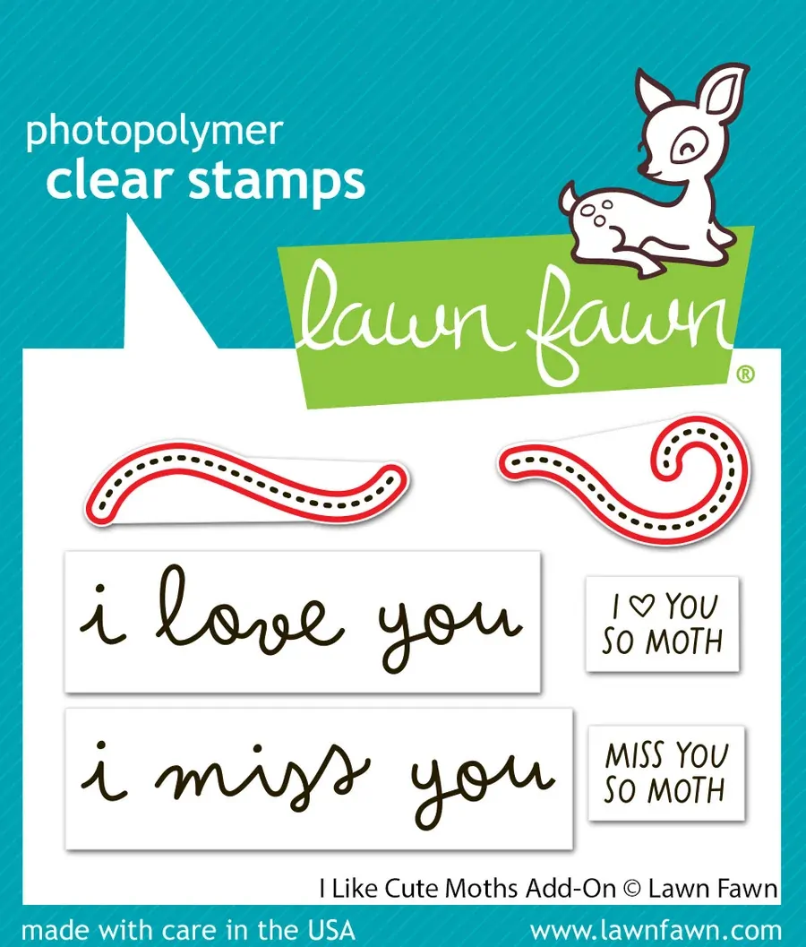 Lawn Fawn - I Like Cute Moths Add-On - Stamp and Die Bundle