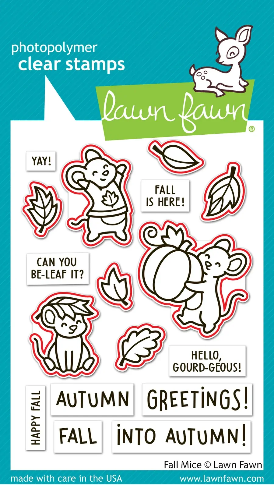 Lawn Fawn - Fall Mice - Stamp and Die Bundle