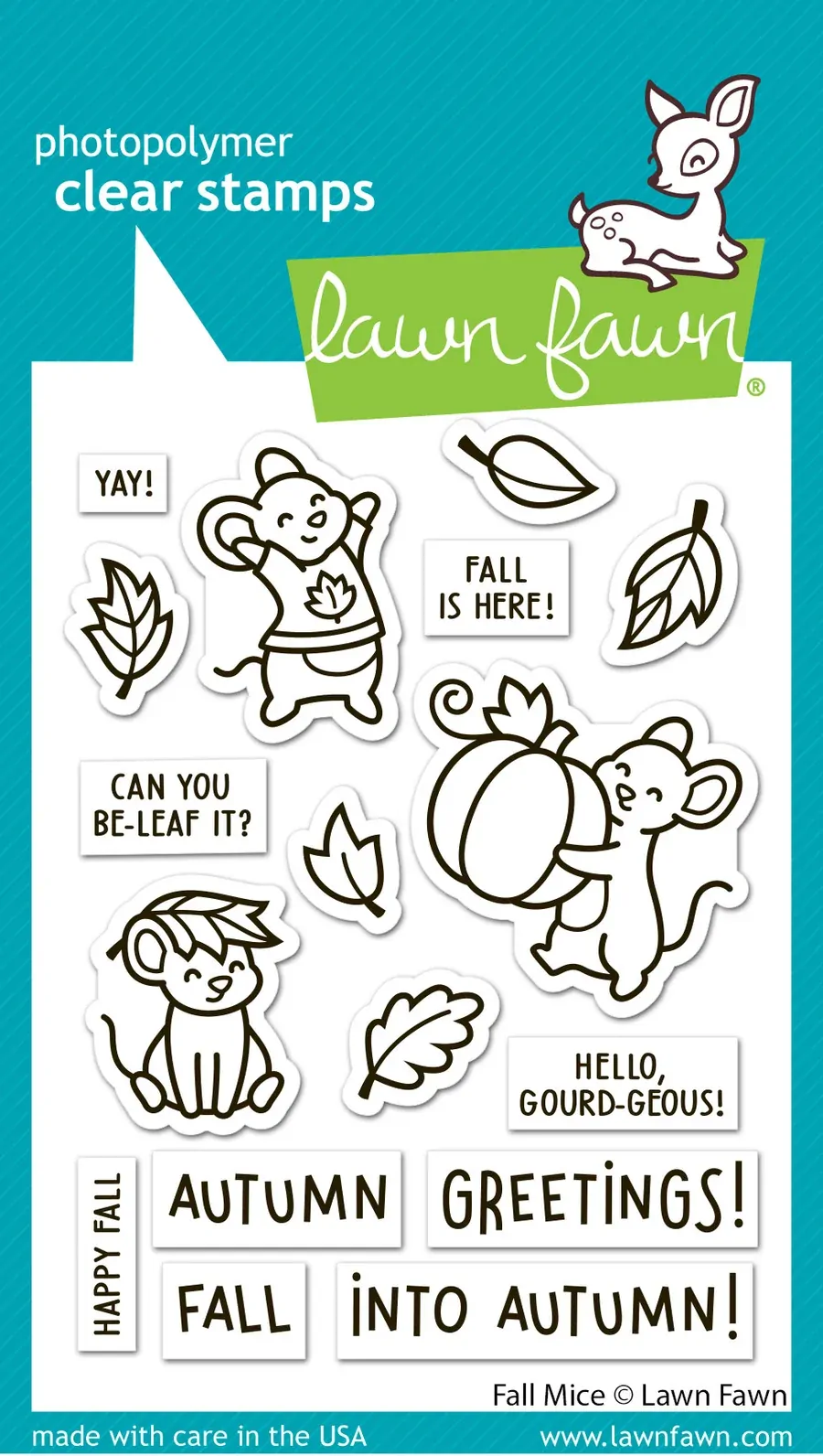 Lawn Fawn - Stamps - Fall Mice - LF4197