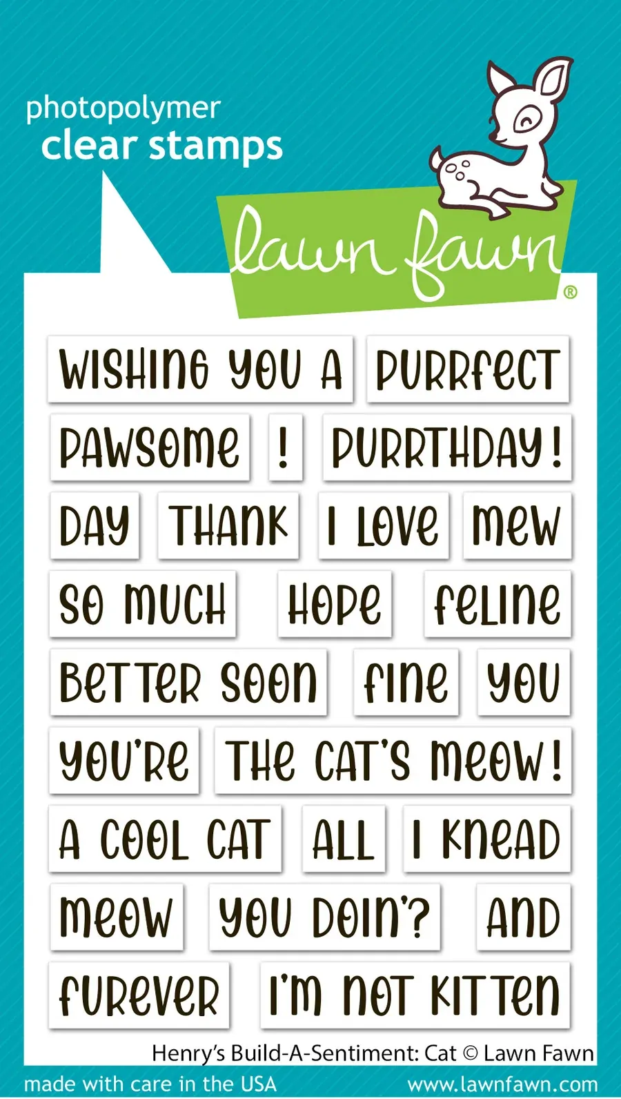 Lawn Fawn - Stamps - Henry's Build-A-Sentiment: Cat - LF4203