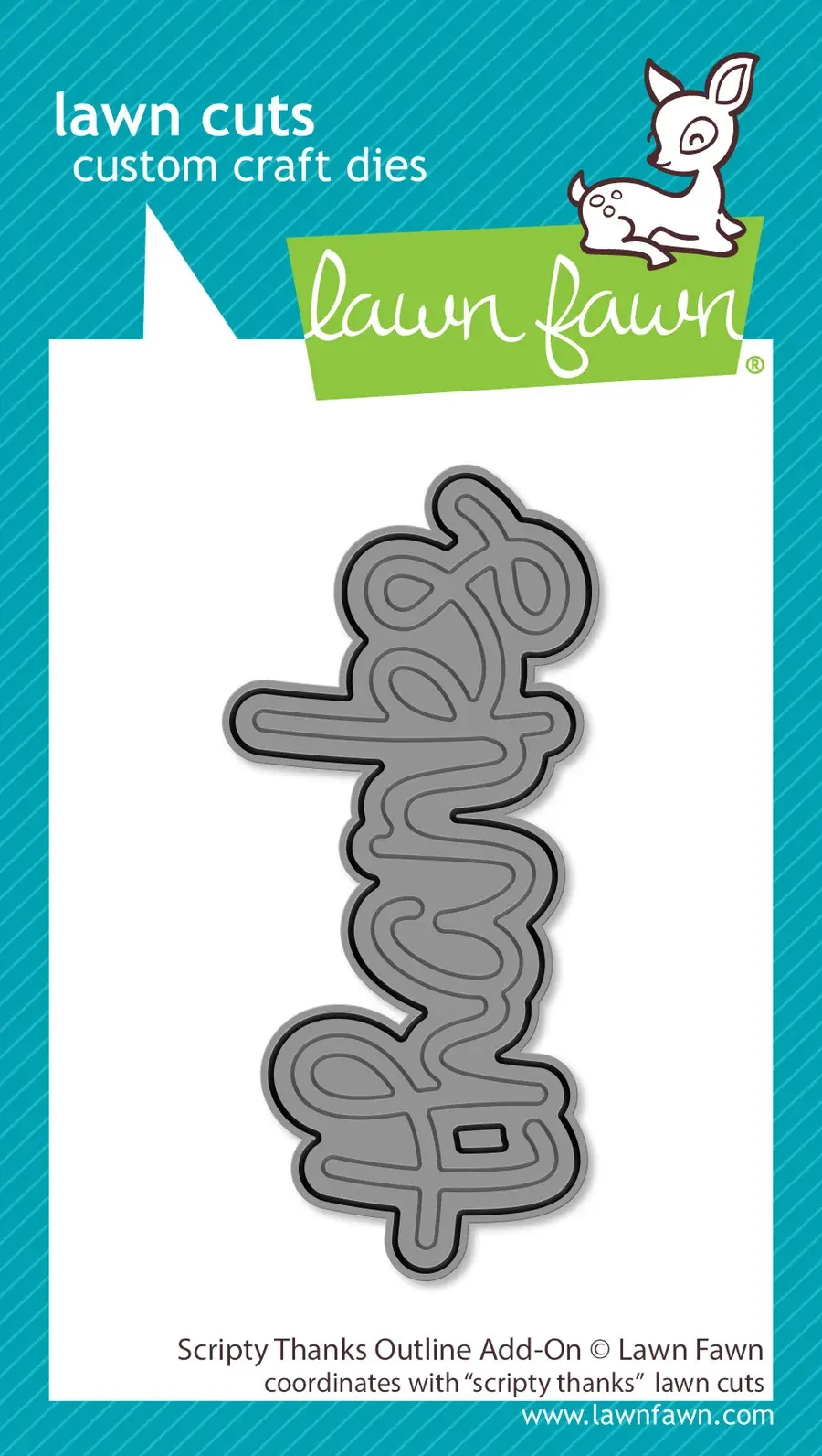 Lawn Fawn - Lawn Cuts - Scripty Thanks Outline - LF4213