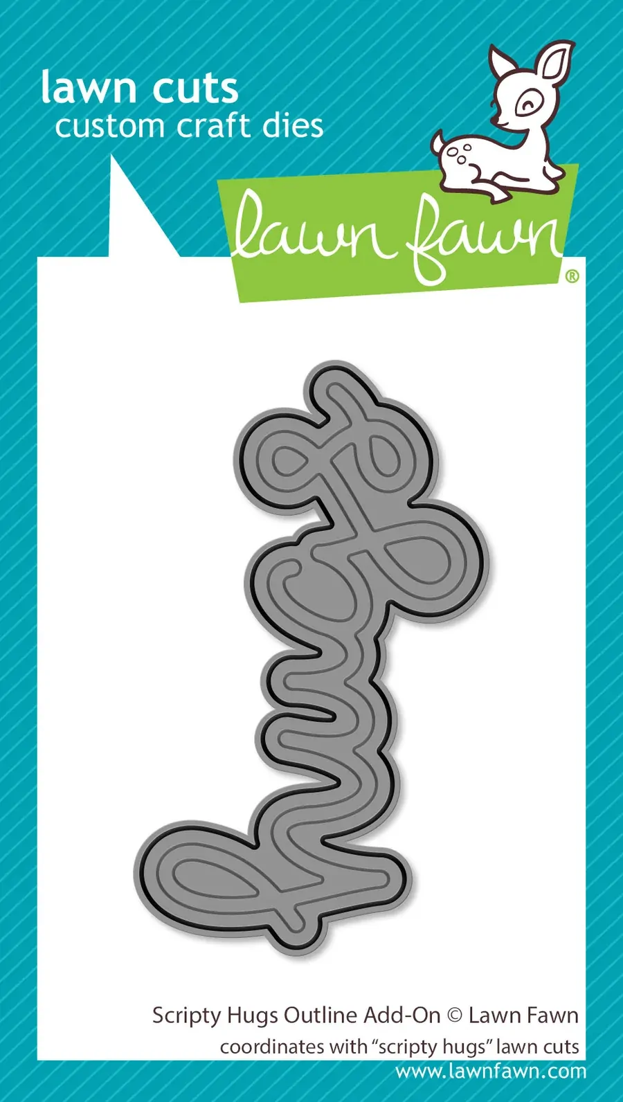 Lawn Fawn - Lawn Cuts - Scripty Hugs Outline - LF4214