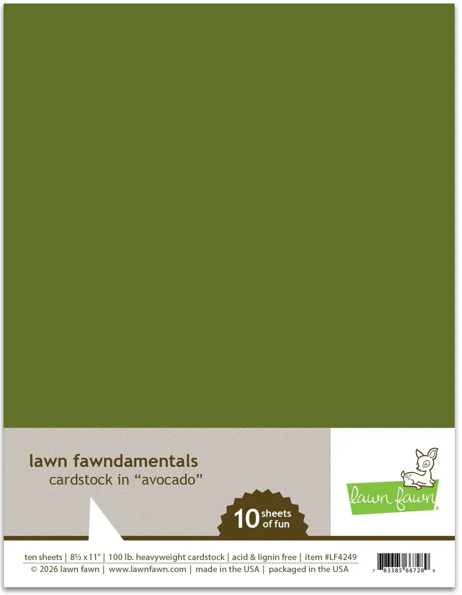 Lawn Fawn - 8.5” x 11” Avocado Cardstock - LF4249