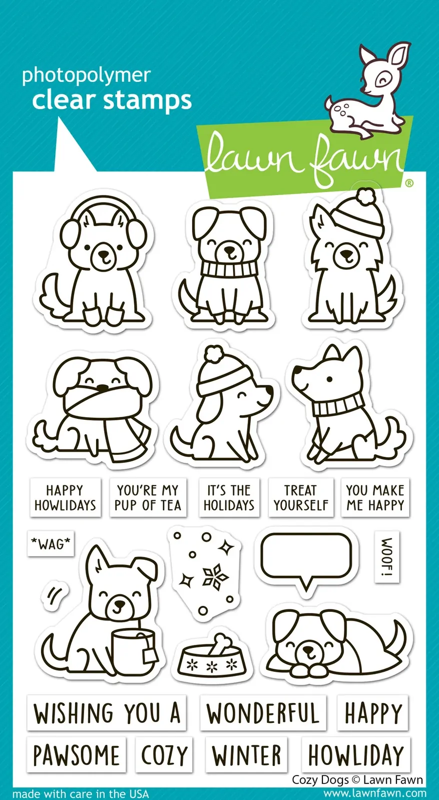 Lawn Fawn - Stamps - Cozy Dogs - LF4250
