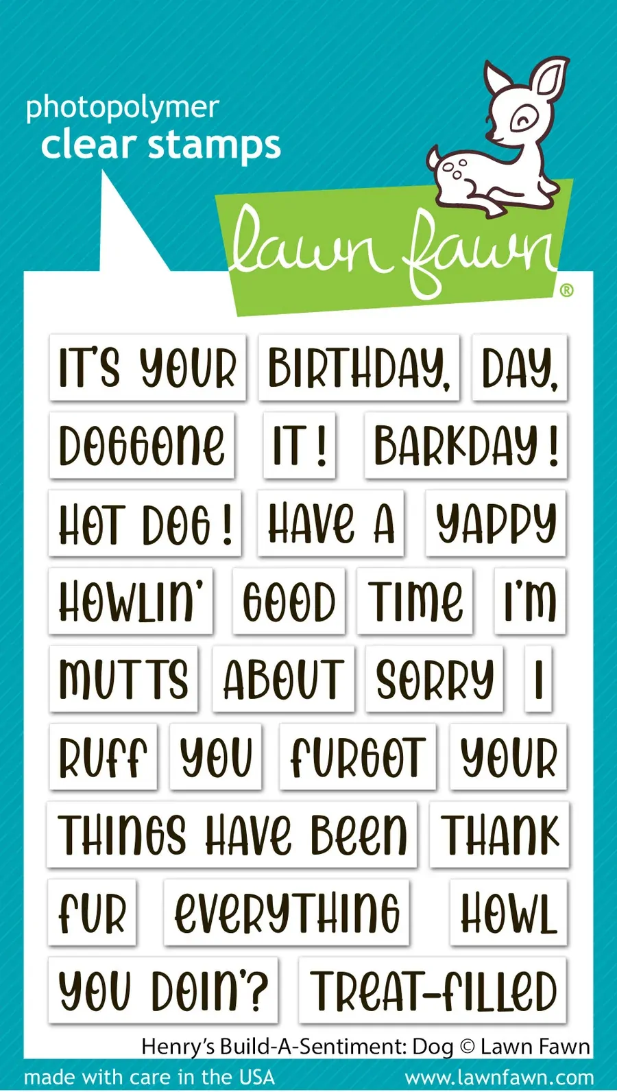 Lawn Fawn - Stamps - Henry's Build-A-Sentiment: Dog- LF4264