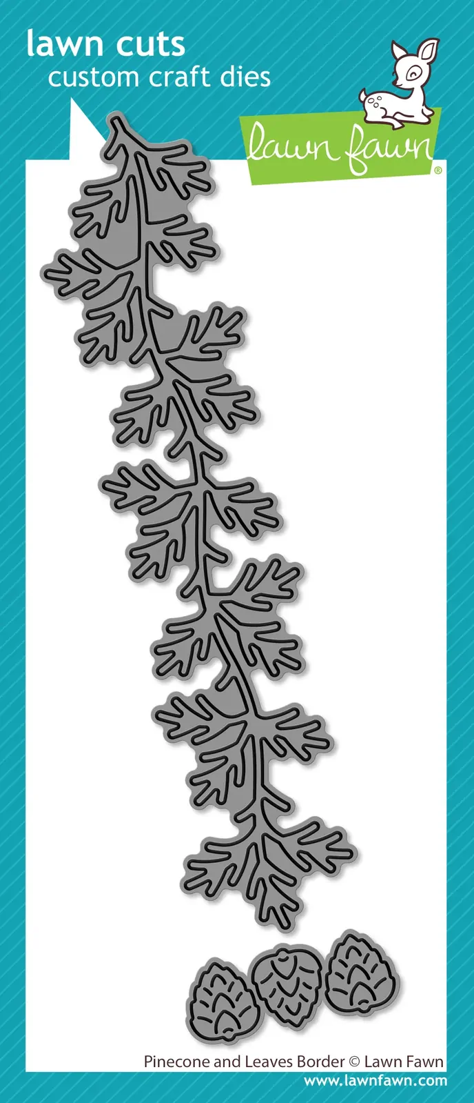 Lawn Fawn - Lawn Cuts - Pinecone and Leaves Border Dies - LF4271