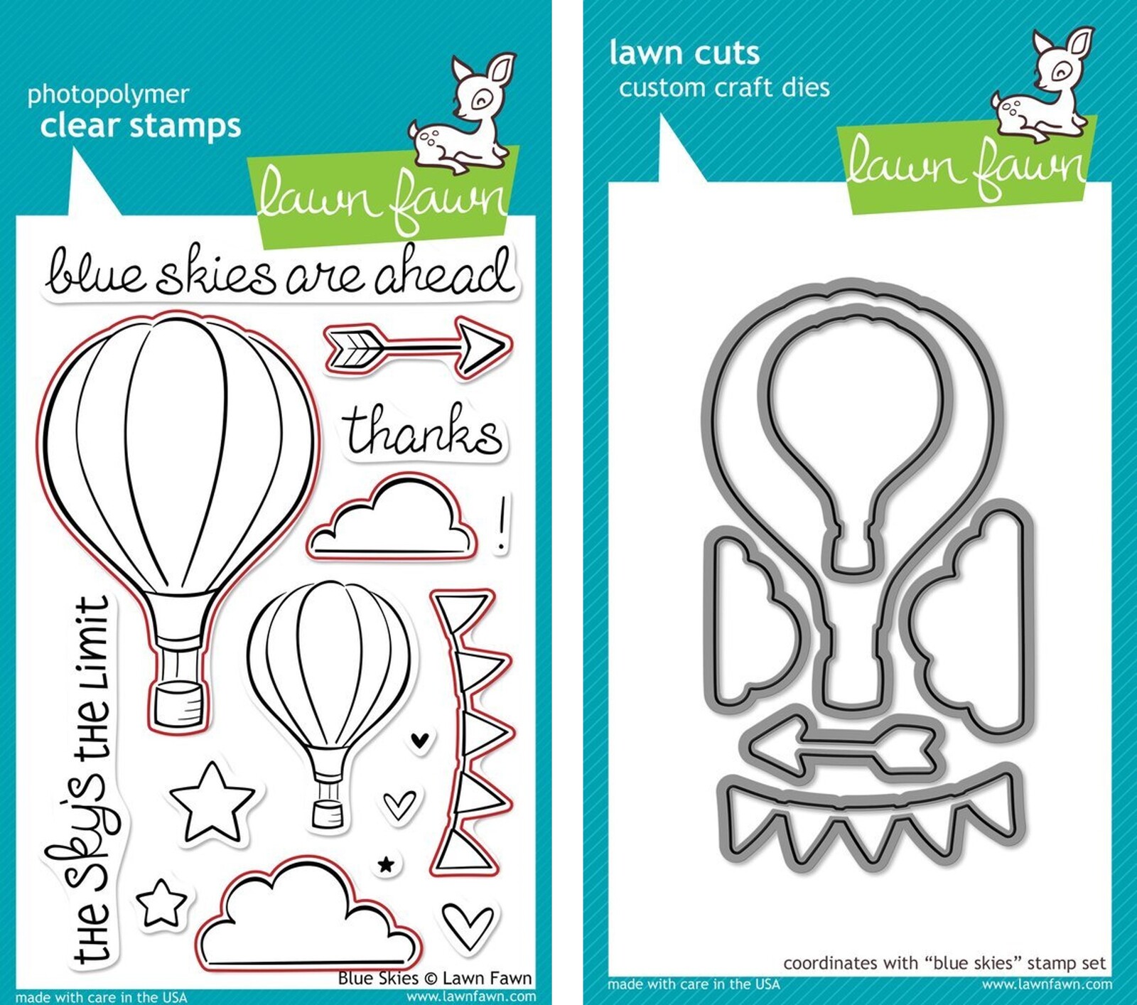 Lawn Fawn Blue Skies Stamp+Die Bundle